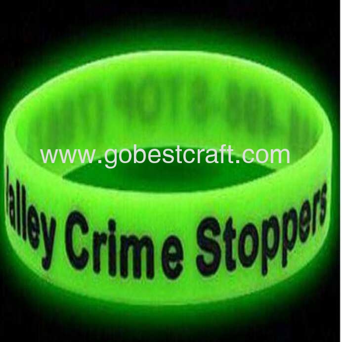 BC-Silicone wristband 56 glow in the black